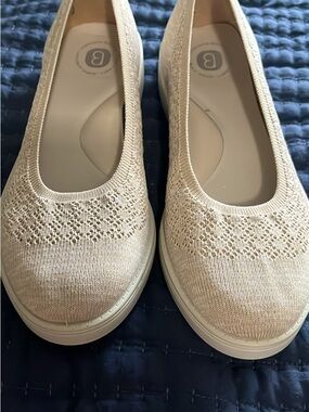 Comfort Knit Ballet Flat in Beige size 8